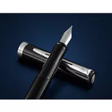 Waterman Impressions Fountain Pen, Black with Chrome Trim