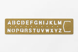 Traveler's Company Brass Template Bookmark, Alphabet