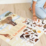 Educational Poster with 42 Stickers, The Savannah (ages 5 to 12 Years)