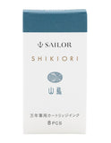 Sailor SHIKIORI Ink Cartridges For Fountain Pens, 8 Cartridges