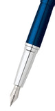 Cross ATX® Translucent Blue Lacquer Stainless Steel Fountain Pen
