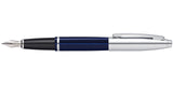 Cross Calais™ Chrome & Blue Lacquer Stainless Steel Fountain Pen