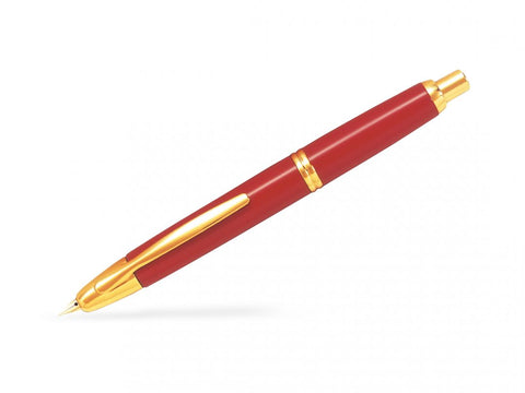 Pilot Capless Gold Fountain Pen, Red