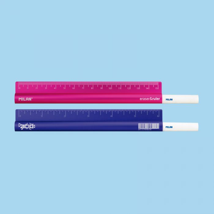 Red Ruler Whit Eraser Milan Eraser & Ruler – Bartrums & Co Ltd