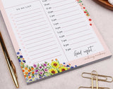 Floral Daily Planner Desk Pad