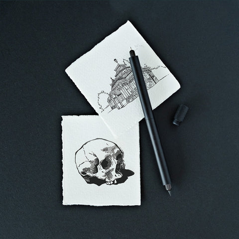 Tom's Studio Lumos Refillable Fineliner & Brush Pen, Black