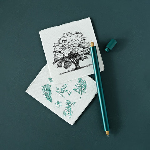 Tom's Studio Lumos Refillable Fineliner & Brush Pen, Ivy