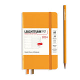 Leuchtturm1917 2024 Planner, A6 Week to View With Notes, Hard Cover